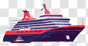 Ship - Illustration Of A Cruise Ship On Open Water Transparent PNG