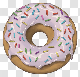 Doughnut - Donut With Icing And Sprinkles Transparent PNG
