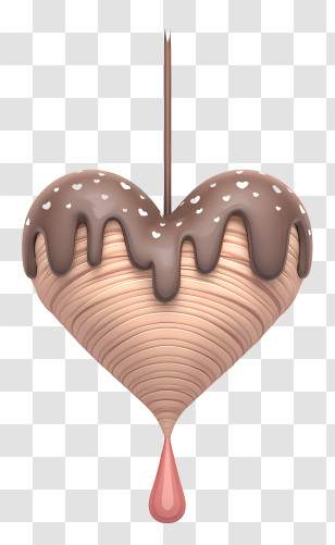 Chocolate Drip Heart - Chocolate Dipped Heart Dessert Transparent PNG