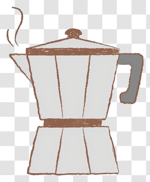 Coffee Pot - Traditional Moka Coffee Pot Illustration Transparent PNG