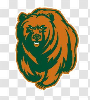 Bear Logo - Illustrated Brown Bear With Fierce Expression Transparent PNG