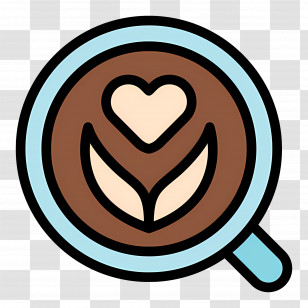 Cappuccino Coffee - Heart Design Latte Art In Coffee Cup Transparent PNG