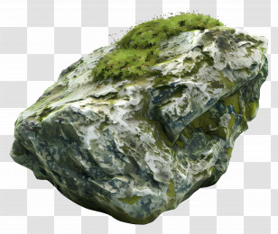 Mossy Rock - Moss-Covered Natural Rock Illustration Transparent PNG