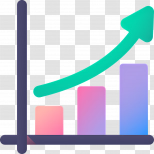 Bar Chart - Growth Bar Chart With Upward Arrow Illustration Transparent PNG