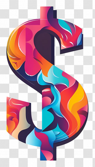 Dollar - Colorful Dollar Sign Transparent PNG