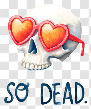 So Dead - Skull With Heart Sunglasses Transparent PNG