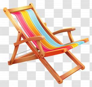 Deck Chair - Colorful Folding Beach Chair Transparent PNG