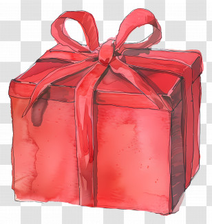 Red Gift - Red Gift Box With Ribbon Transparent PNG