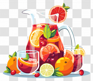 Sangria - Colorful Fruit Punch With Citrus And Cranberries Transparent PNG