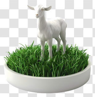 Goat - White Goat Standing On Grass Transparent PNG