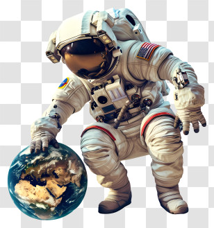 Astronaut Day - Astronaut Holding Earth Transparent PNG