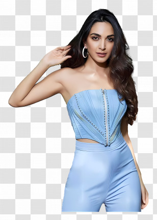 Kiara Advani - Elegant Woman In Blue Fashion Transparent PNG