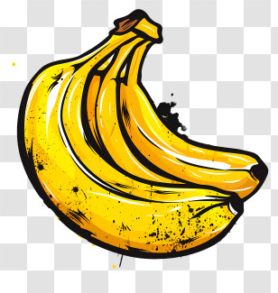 Banana Day - Illustrated Yellow Bananas Artwork Transparent PNG