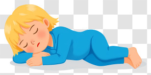 Sleeping Girl - Sleeping Child In Blue Pajamas Illustration Transparent PNG