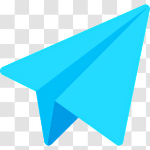 Telegram Logo - Blue Origami Paper Airplane Transparent PNG
