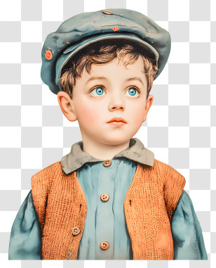 Vintage Child - Vintage Cap Boy Illustration Transparent PNG