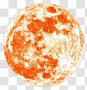 Orange Moon - Glowing Orange Moon Transparent PNG