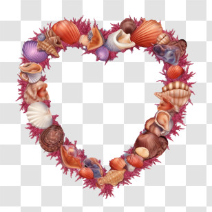 Heart Shape
 - Seashell Heart Frame For Beach-Inspired Decor Transparent PNG