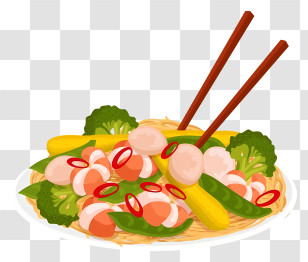 Thai Food - Noodle Dish With Vegetables Transparent PNG
