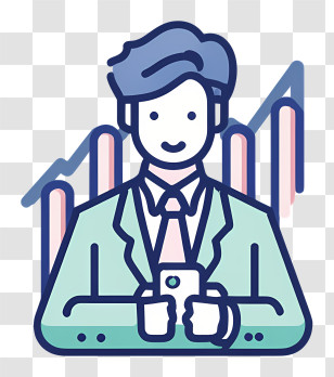 Broker Symbol - Businessman With Graph Illustration Transparent PNG