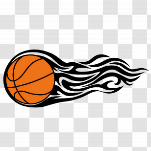 Basketball - Basketball With Flaming Fire Effect Transparent PNG