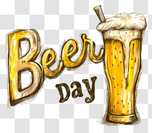 Beer Day - Beer Day With Tall Glass Transparent PNG