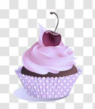 Cupcake Cake Pink Icing Violet Transparent PNG