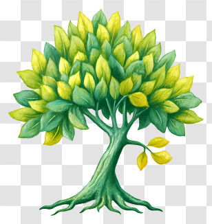 Evergreen Logo - Green Leafy Watercolor Tree Transparent PNG