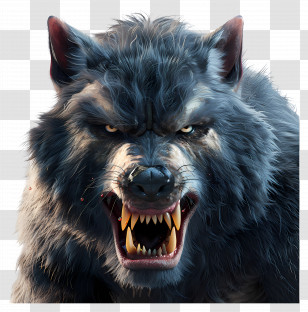 Werewolf - Realistic Angry Wolf Illustration Transparent PNG