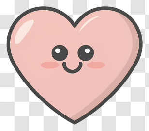 Cartoon Heart - Smiling Pink Heart Cartoon Illustration Transparent PNG