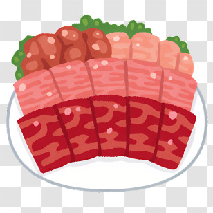 Food - Assorted Meat Slices On Plate Transparent PNG