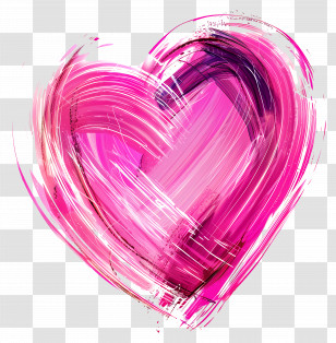Pink Heart - Pink Heart Brush Stroke Artwork Transparent PNG
