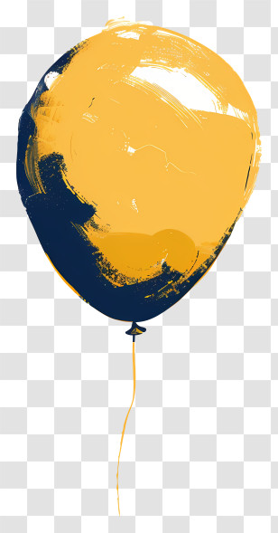 Balloon - Yellow And Blue Painted Balloon Transparent PNG