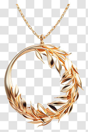 Necklace Jewelry - Elegant Gold Necklace With Leaf Design Transparent PNG