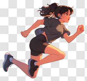 Running - Running Girl In Sportswear Transparent PNG