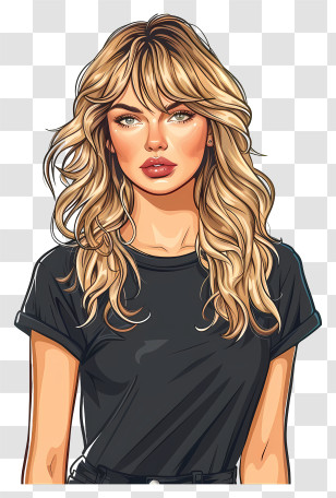 Taylor Swift - Stylish Blonde Woman Illustration Transparent PNG