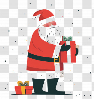 Santa Claus - Santa Claus Holding Christmas Gifts Transparent PNG