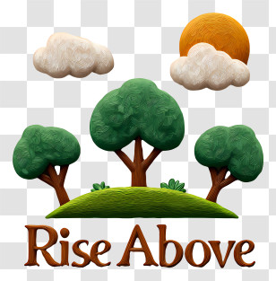 Rise Above - Rise Above Text With Trees Transparent PNG