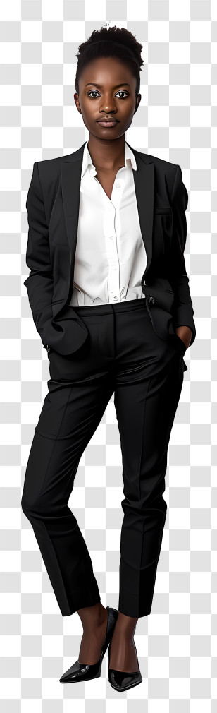 Business Woman Standing - Confident Woman In Business Suit Transparent PNG
