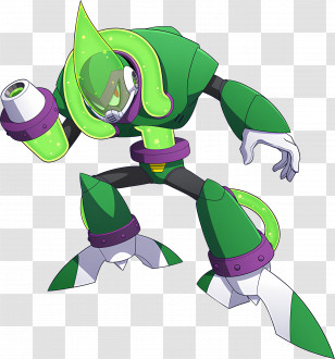 Acid Man - Green Robot Character Illustration Transparent PNG