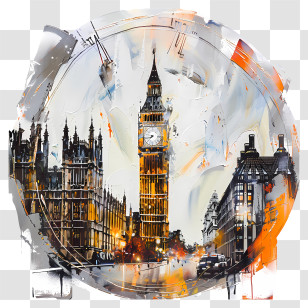 Big Ben - Artistic Representation Of Big Ben Transparent PNG