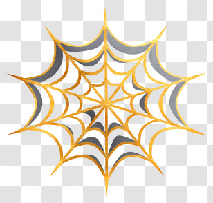 Spider Web - Golden Spider Web Illustration Transparent PNG