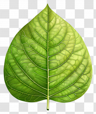 Bodhi Tree Leaf - Close-Up Green Leaf Illustration Transparent PNG