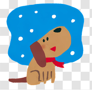 Dog Snow - Cute Dog In Snow With Red Scarf Transparent PNG