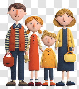 Family Take A Picture Together - Cute Family Cartoon Illustration Transparent PNG