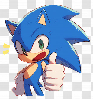 Sonic The Hedgehog - Dynamic Blue Hedgehog Character In Action Transparent PNG