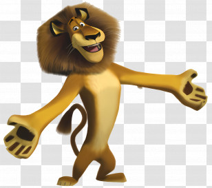 Alex The Lion - Cartoon Lion Character Transparent PNG