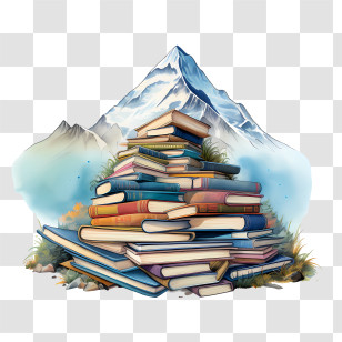 International Literacy Day - Mountain Of Books For Knowledge Concept Transparent PNG