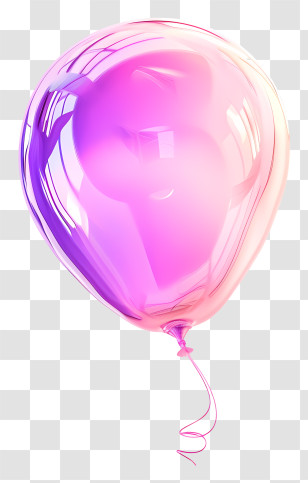 Balloon - Glossy Pink And Purple Party Balloon Transparent PNG
