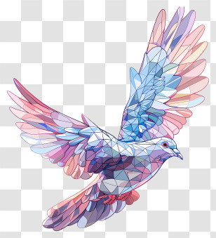 Dove - Colorful Bird With Geometric Wings Transparent PNG